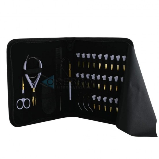 Hair Extension Tools Kit- Gold-White