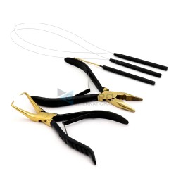 Hair Extension Tools Kit- Black/Gold