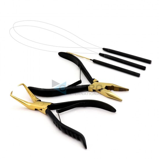 Hair Extension Tools Kit- Black/Gold