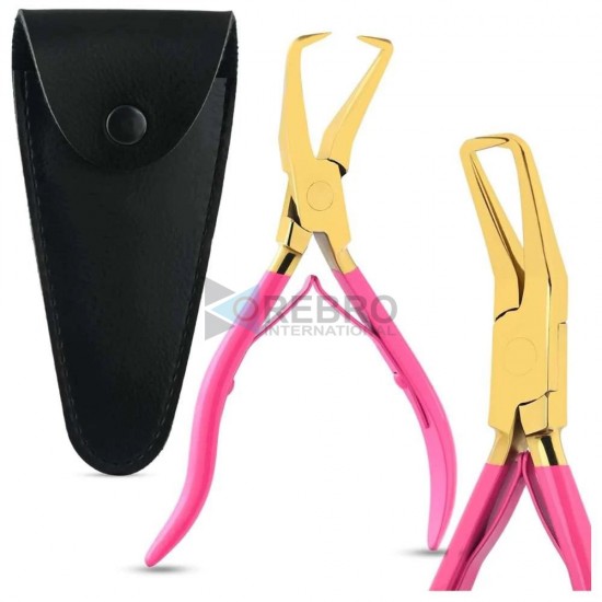 Hair Extension Micro Beads & Tape in Remover Plier- Gold -Pink
