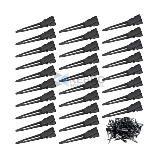 BLACK- 1.75 Inches Single Prong Hair Clips