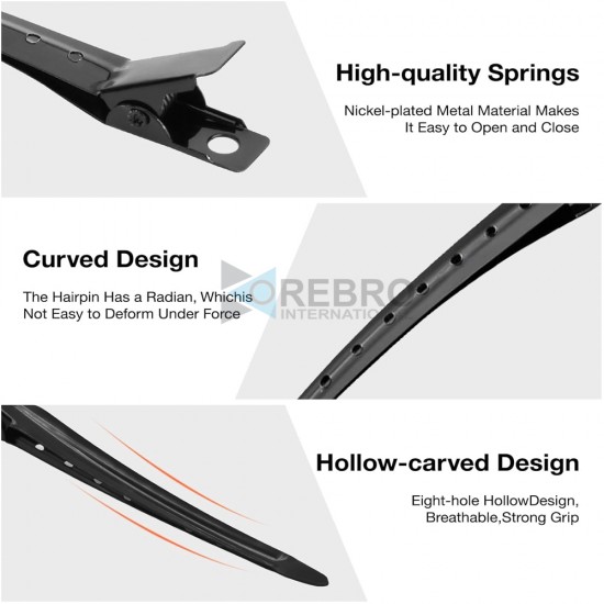 Black -3.5 Inch Duck Billed Clips