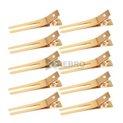 GOLD 1.75 Inches Double Prong Hair Clips
