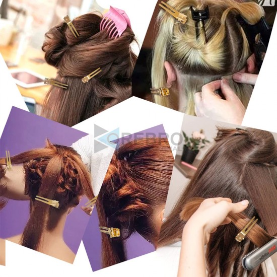 GOLD 1.75 Inches Double Prong Hair Clips