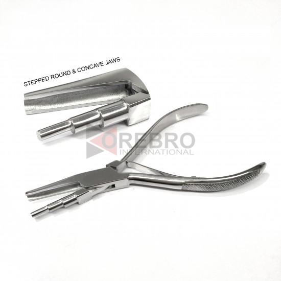 Nose Ring Bending Pliers- Stepped Round & Concave Jaws