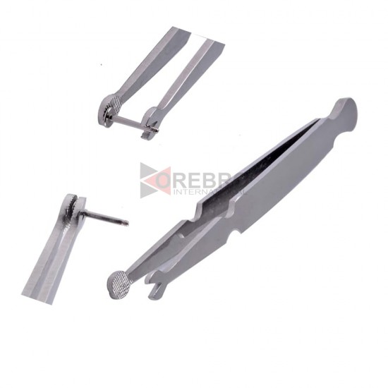 Labret Stem Holding Tweezers- V Shape