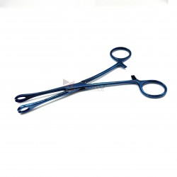 Mini Forester(Sponge) Forceps, Slotted - Blue Oxide Coated