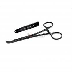 Thin MicroDermal Surface Anchor Holder Forceps-1.6mm Hole- Black Oxide Coated