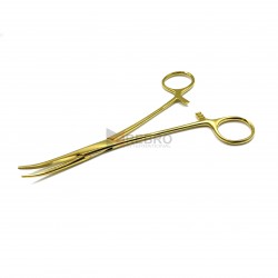 Hemostatic Forceps, Curved - Gold Oxide Coated