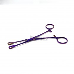 Mini Forester(Sponge) Forceps, Slotted - Purple Oxide Coated