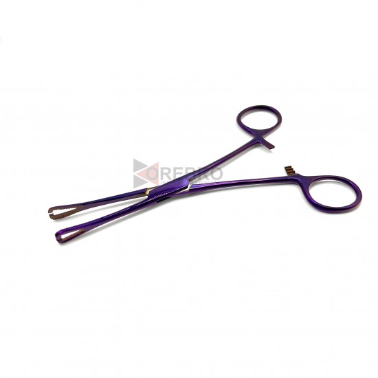 Mini Pennington Forceps, Slotted- Purple Oxide Coated