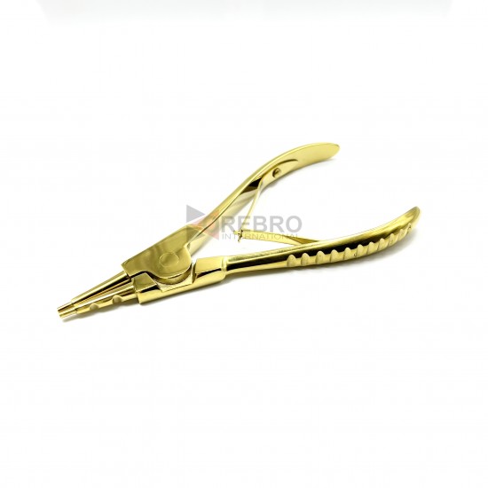 Medium Ring Opening Pliers, 2 Grooves - Gold Oxide Coated