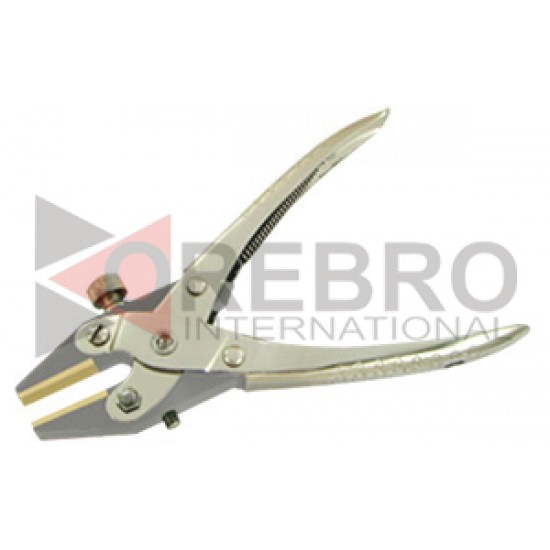 Parallel Action Brass Tip Flat Jaws Pliers With Positioning Screw