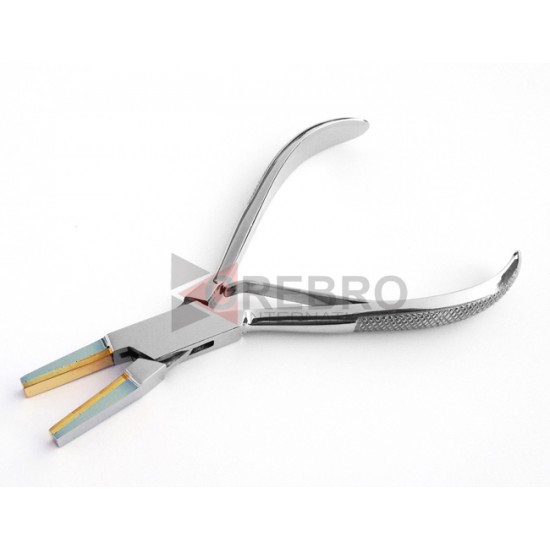 Flat Nose Ring Holding Pliers with Brass Jaws