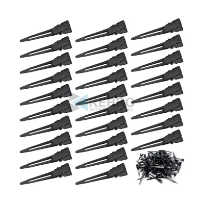 BLACK- 1.75 Inches Single Prong Hair Clips, Pack of 10-PCS