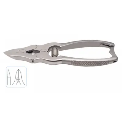 Nail Clipper Lap-Joint Barrel Spring Curved 12 cm