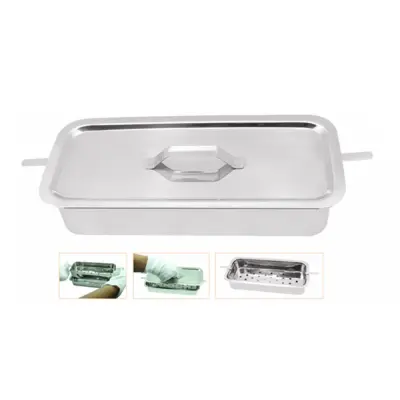 Instrument Sterilization Tray with lid 14X12X3"