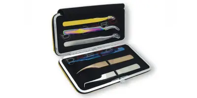 TWEEZERS PACKING CARRYING CASE- One Side Elastic & Other Side Magnetic  Case Holding for (6) Tweezers(15.5cm*9cm)