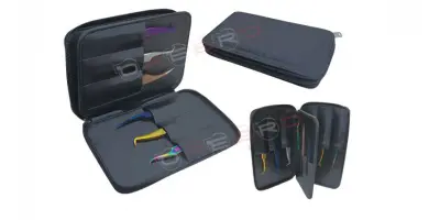 TWEEZERS PACKING CARRYING CASE- Zipper Case, Elastic Holding for 12 Tweezers ( 10cm*17cm)